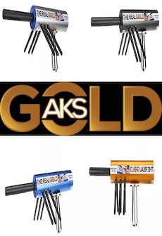 Original The Real Gold AKS Handhold Pro Metal/Gold Detector 6000M Range 6 Antenna Diamond Finder w/Case - Black