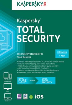 

Kaspersky Total Security Multi-Device 3 Devices 1 Year Kaspersky Key EUROPE