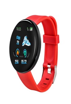 Waterproof D18 Sport smart watch for Android and IOS- Red