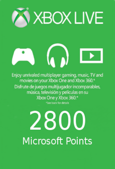 

Xbox Live Microsoft Points Card XBOX LIVE GLOBAL 2 800 Points