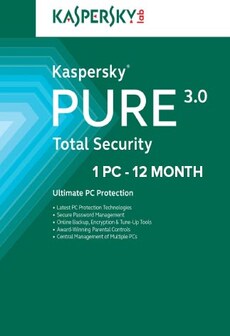 

Kaspersky PURE 3.0 1 Device GLOBAL Key PC Kaspersky 12 Months