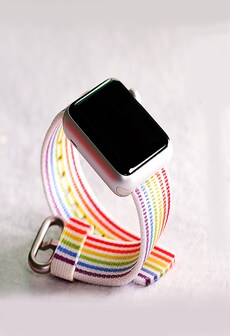 Image of Rainbow Watchband Nylon Strap for Apple Watch iWatch 5/4/3/2/1 38mm 40mm