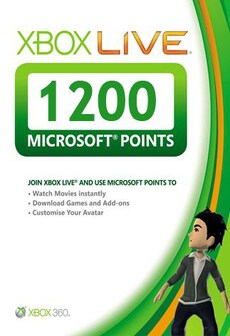 

Xbox Live Microsoft Points Card XBOX LIVE EUROPE 1 200 Points