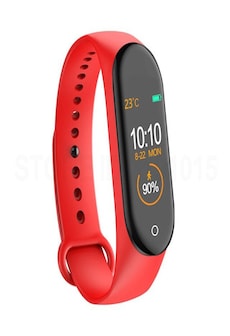 Image of M4 Smart Bracelet with Fitness Tracker Color Touch Screen Color Heart Rate Monitor - Red