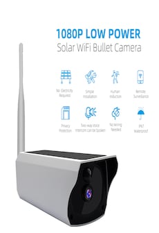Image of Solar Camera 1080P HD Solar Charging WiFi Camera Outdoor Night Vision Battery Camera 10m Infrared Distance