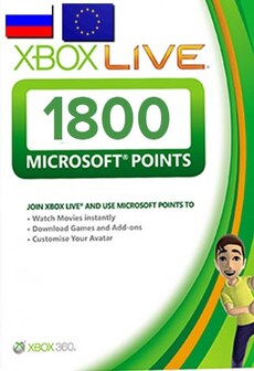 

Xbox Live Microsoft Points Card XBOX LIVE GLOBAL 1 800 Points