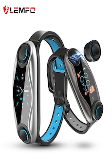 Image of LEMFO LT04 Fitness Bracelet Wireless Bluetooth Earphone 2 In 1 Bluetooth 5.0 Chip IP67 Waterproof Sport Silver CHINA