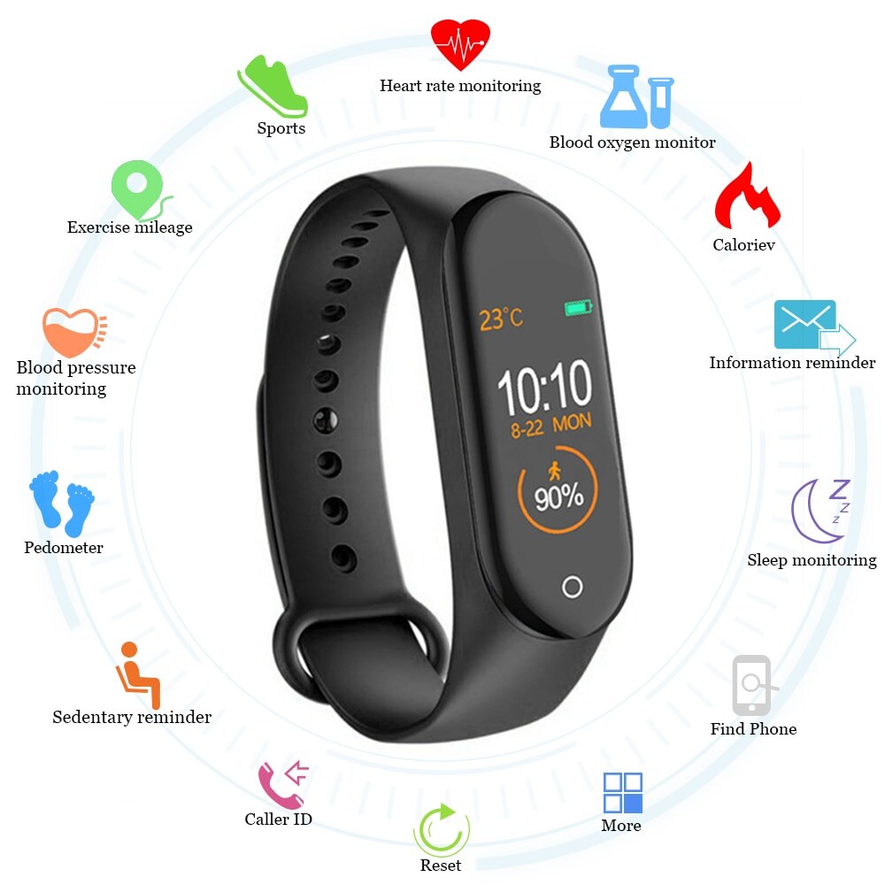 M4 Smart Band Fitness Tracker Watch Sport Bracelet Heart Rate Blood Pressure Smartband Monitor Health Black G2a Com - heart rate roblox