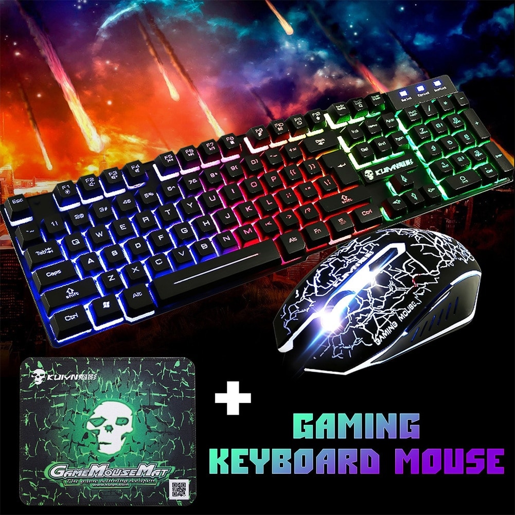 Usb Keyboard Mouse Combo Set With Mechanical Feeling Rainbow Backlight Led Free Shipping G2a Com - keyboard and mouse roblox xbox