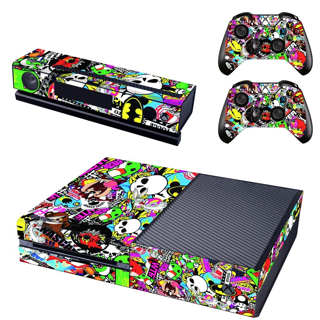 Reytid Xbox One Console Skin Sticker 2 X Controller Decals Kinect Wrap Graffiti Xbox One Multi Colour G2acom - 