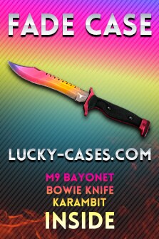 Cs Go Random Skin Code For Fade Case By Lucky Cases Com Steam Gift - fade karambit cs go knife original roblox