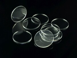 Acrylic miniature bases (10 pcs), round, clear, 40 x 3 mm