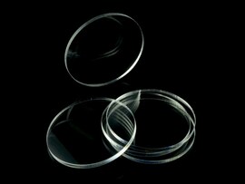 Acrylic miniature bases (5 pcs), round, clear, 55 x 3 mm