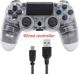 PS4 Wired Controller Dual Shock 4 Gamepad For Sony Playstation 4 Transparent White