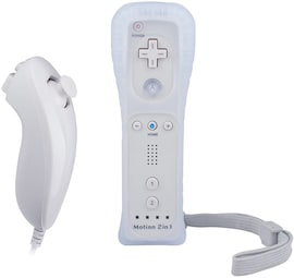 For Nintend Wii Wii U 2 In 1 Set Wireless Bluetooth Joystick Remote with Wii Motion Plus Inside Shock Nunchuk Controller White