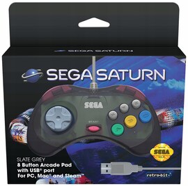 SEGA Saturn Official Wired Gamepad Grey USB