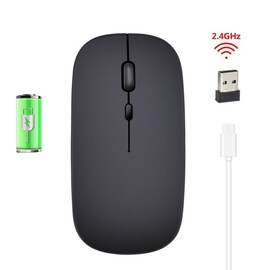 1600 DPI 2.4G Wireless Silent Mouse Rechargeable Black