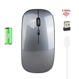 1600 DPI 2.4G Wireless Silent Mouse Rechargeable Gray