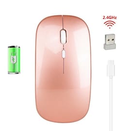 1600 DPI 2.4G Wireless Silent Mouse Rechargeable Rose Gold