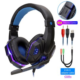 Adjustable Gaming Headset For SONY Playstation/Xbox/NS/PC with Noise Cancelling and Mic Auriculares Blue