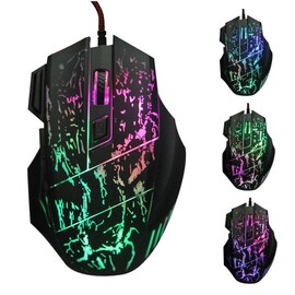Best Optical Gaming Mouse, USB Wired Multicoloured LED Lighting, For desktop gaming.    Black