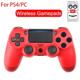 Bluetooth Controller For Playstation 4 Pro, Slim, Standard, PS3 and PC Red