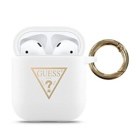 Etui Guess GUACA2LSTLWH Apple AirPods cover biały/white Silicone Triangle Logo
