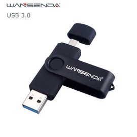 Flash Drive Wansenda USB 3.0 OTG USB For SmartPhone/Tablet/PC Black 256 GB
