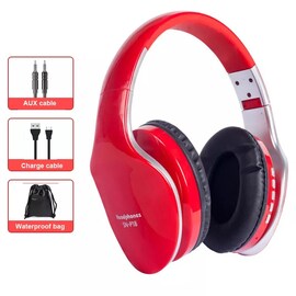 Foldable Adjustable Gaming Earphones With Mic For PC Phone Red
