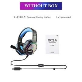 Gaming Headset with RGB Light Noise Canceling and Mic Blue
