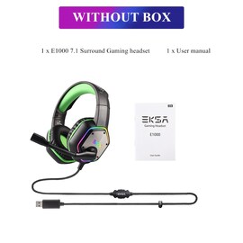 Gaming Headset with RGB Light Noise Canceling and Mic Green