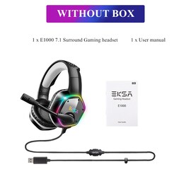 Gaming Headset with RGB Light Noise Canceling and Mic White