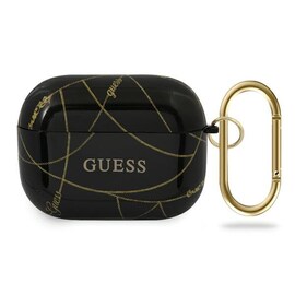 Guess GUACAPTPUCHBK Apple AirPods Pro cover czarny/black Gold Chain Collection