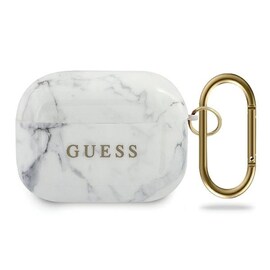 Guess GUACAPTPUMAWH Apple AirPods Pro cover biały/white Marble Collection