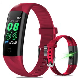 IP68 Waterproof Smart Watch with Fitness Tracker blood pressure heart rate monitor - Red