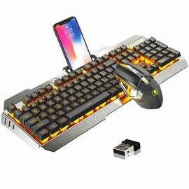 K670 Wireless Rechargeable Game Keyboard and Mouse Set LED Backlit Mechanical Feel