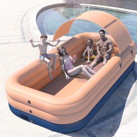 Layer Automatic Inflatable Swimming Pool Large pools for family Removablex Children's Pool Ocean Ball PVC Thick Bath Kid Pink