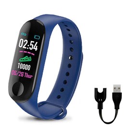 M3 Pro Smart Bracelet for Fitness with Heart Rate Functionality - Blue