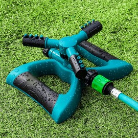 omaticx 360 Rotating Adjustable Garden Water Sprinklers Lawn Irrigationx System Covering Large Area with Leak Durable 3  Green