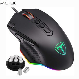 PICTEK 12000DPI Wired Gaming Mouse Gamer Black