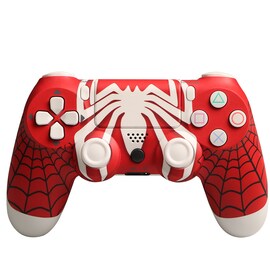 PS4 Playstation 4 Controller Console Control Double Shock 4th Bluetooth Wireless Gamepad Joystick Remote Spiderman  Light Red