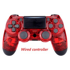 PS4 Wired Controller Dual Shock 4 Gamepad For Sony Playstation 4 Transparent Red