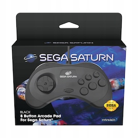 SEGA Saturn Official Wired Gamepad Black Original Saturn Port