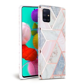 TECH-PROTECT MARBLE GALAXY A51 PINK