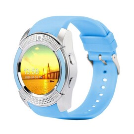 Waterproof Smart watch Bluetooth Android with SIM and Camera - Blue