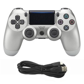 Wired Game Controller for Sony PS4 Silver