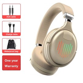 Wireless Bluetooth Headphones with Microphone Gold