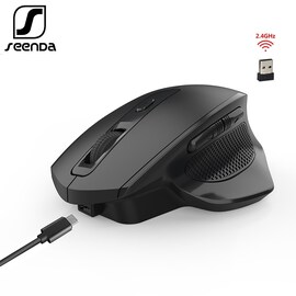 Wireless Gaming Mouse SeenDa Rechargeable with 6 buttons and silent click