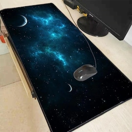XGZx Blue Space Large Gaming waterproof Mouse Pad Lock edge Mouse Mat Laptop Computer Keyboard Pad Desk Pad For CSGO Mou Black XXL