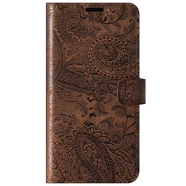 Surazo® Back Case Genuine Leather for phone Google Pixel 4A - Wallet Case - Ornament Brown